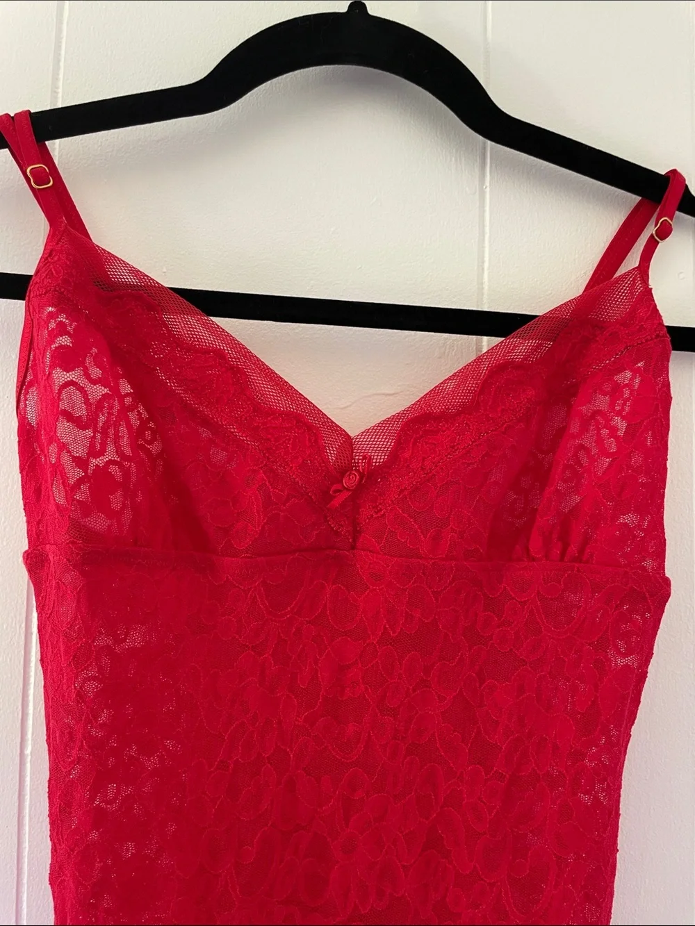 Victoria's Secret Red Lace Chemise Slip